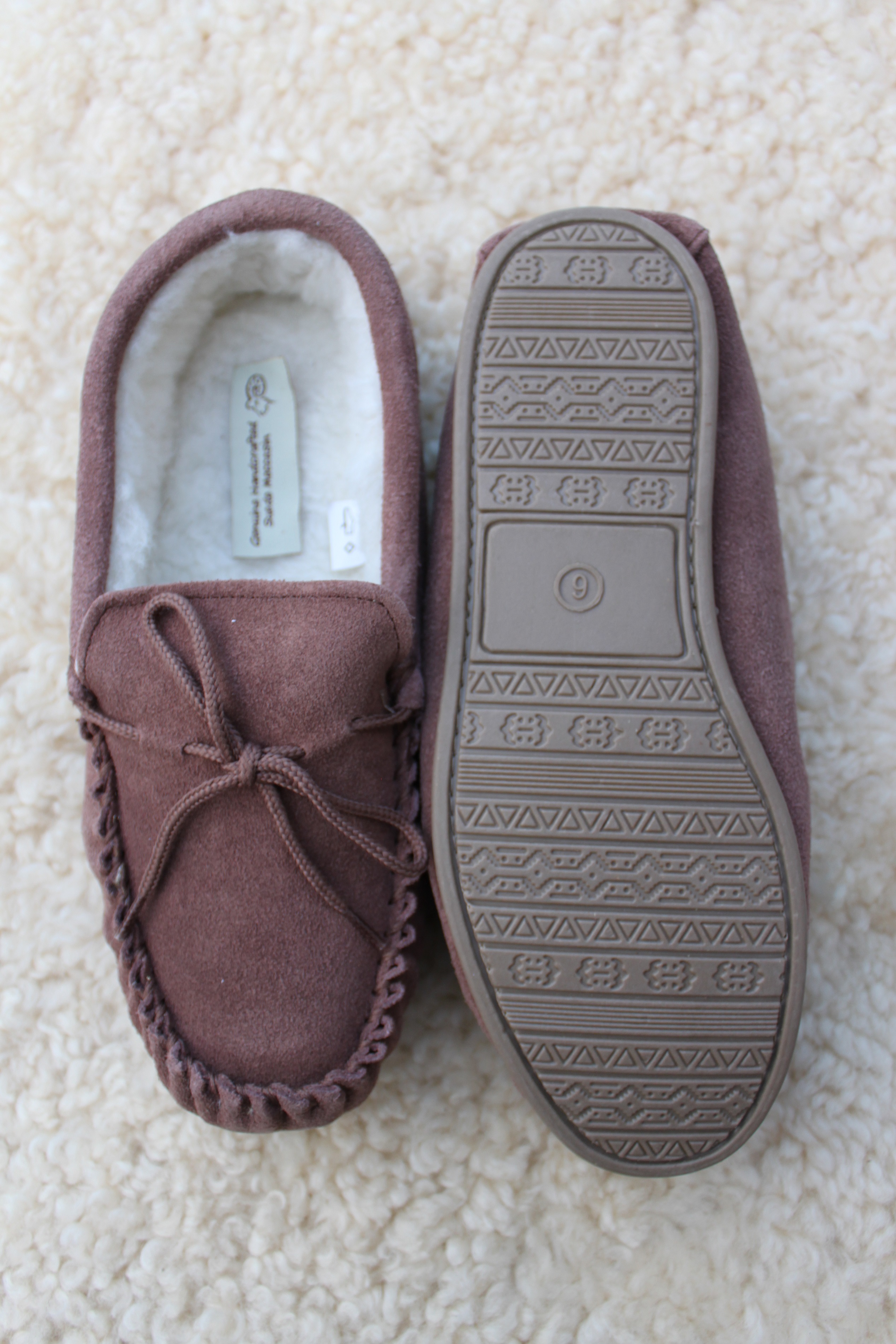 Ladies Suede Mocassin Slippers with Wool Lining - Radford Leathers