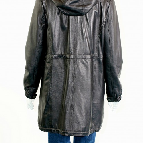 Women's Hooded Leather Parka Coat - Radford Leather Fashions-Quality ...
