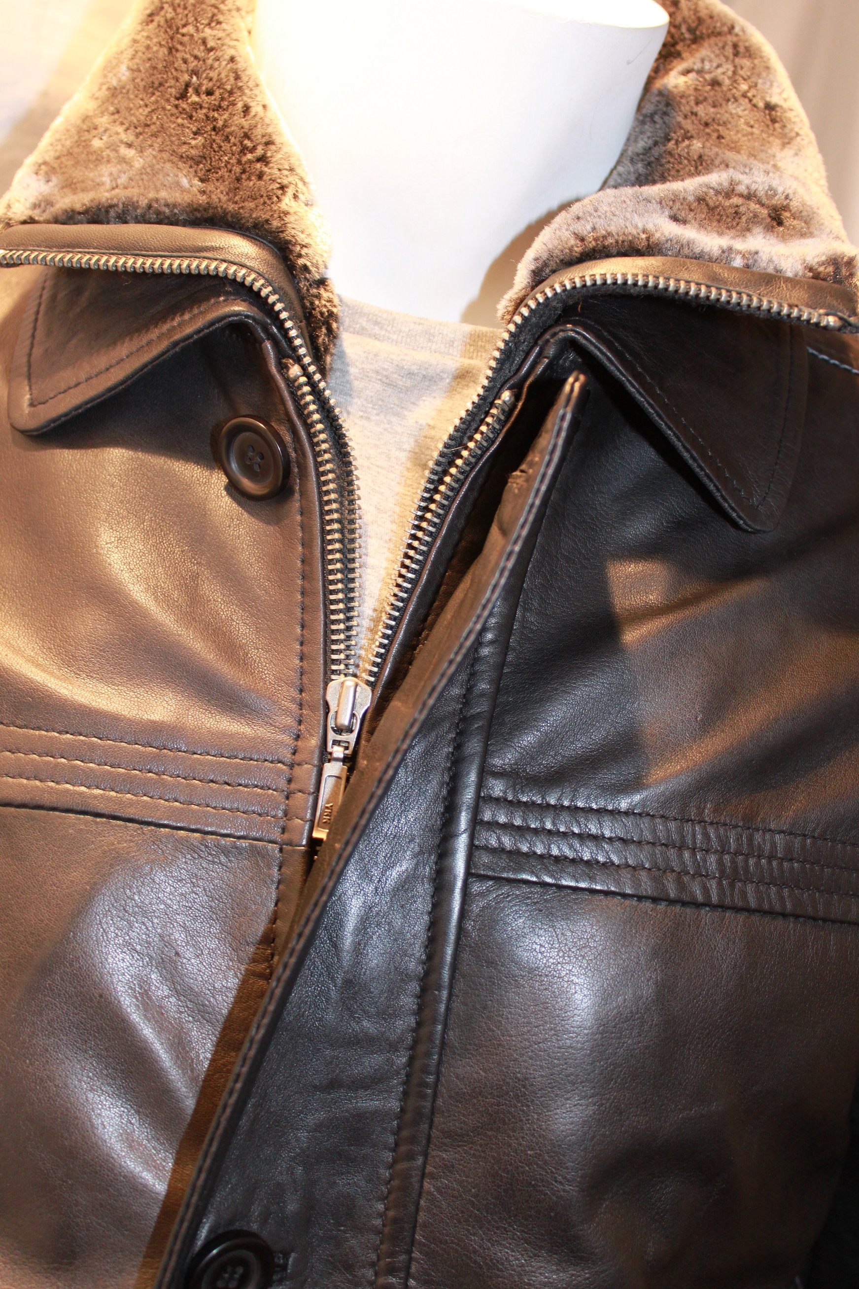 Men's 3/4 length coat with fleece collar - Radford Leather Fashions ...