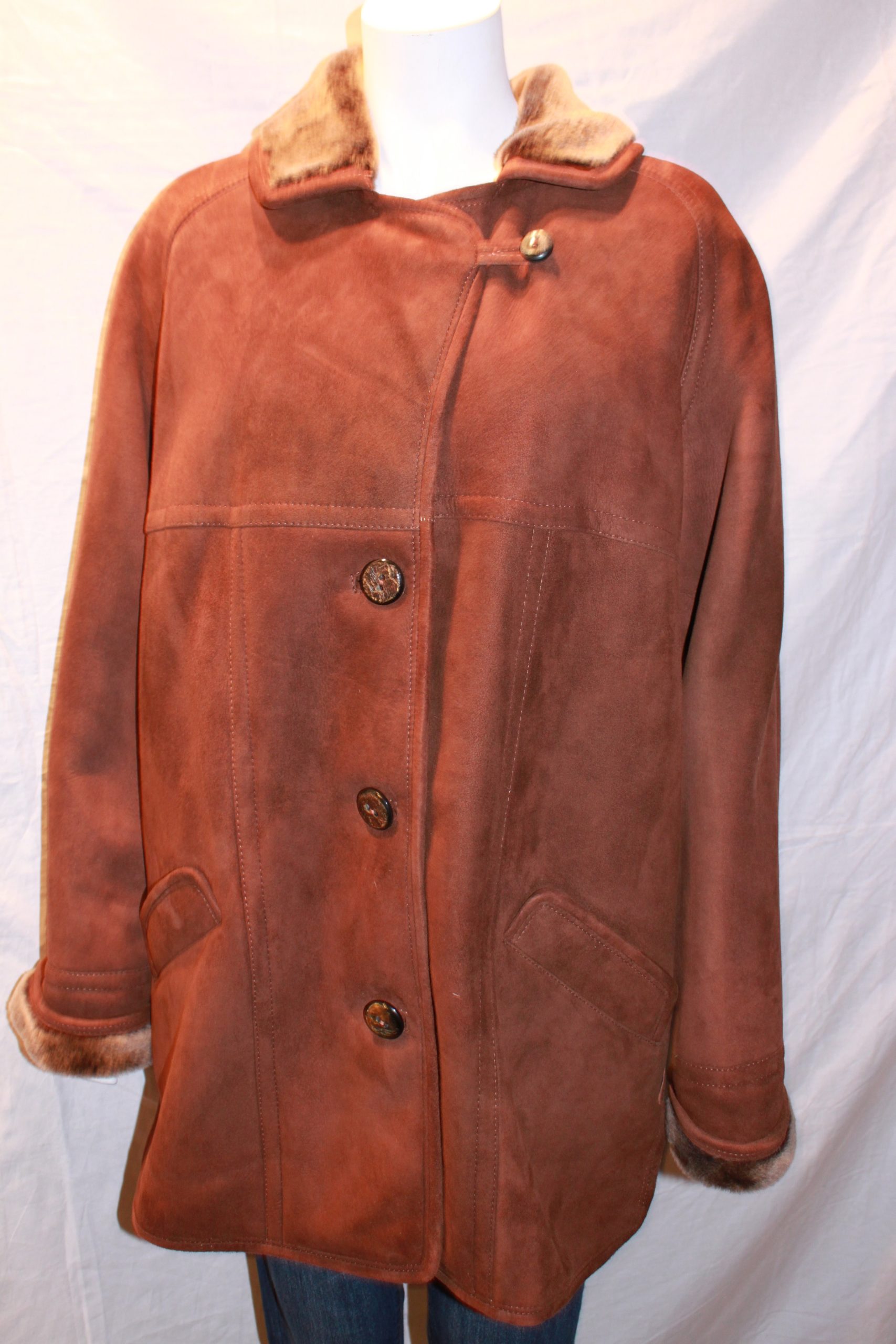 Ladies Classic Sheepskin Coat in Brown – Radford Leather Fashions ...