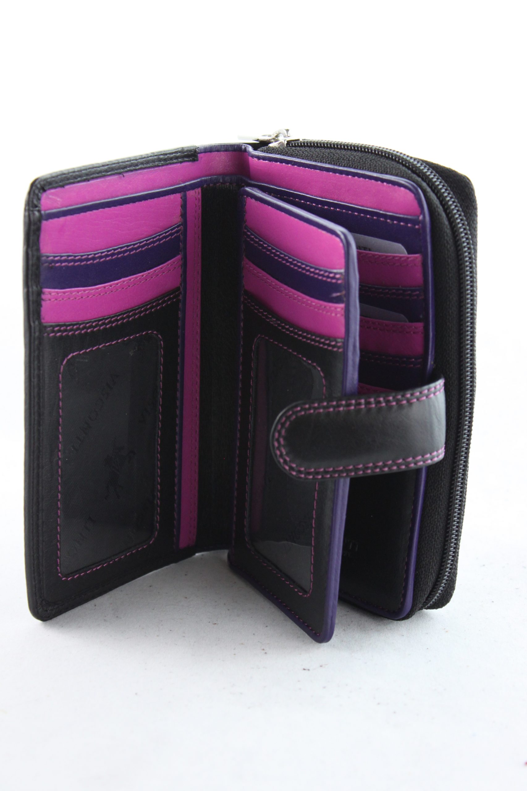 Ladies Multi Compartment Soft Leather Purse Wallet-Berry/Purple â Radford Leather Fashions 