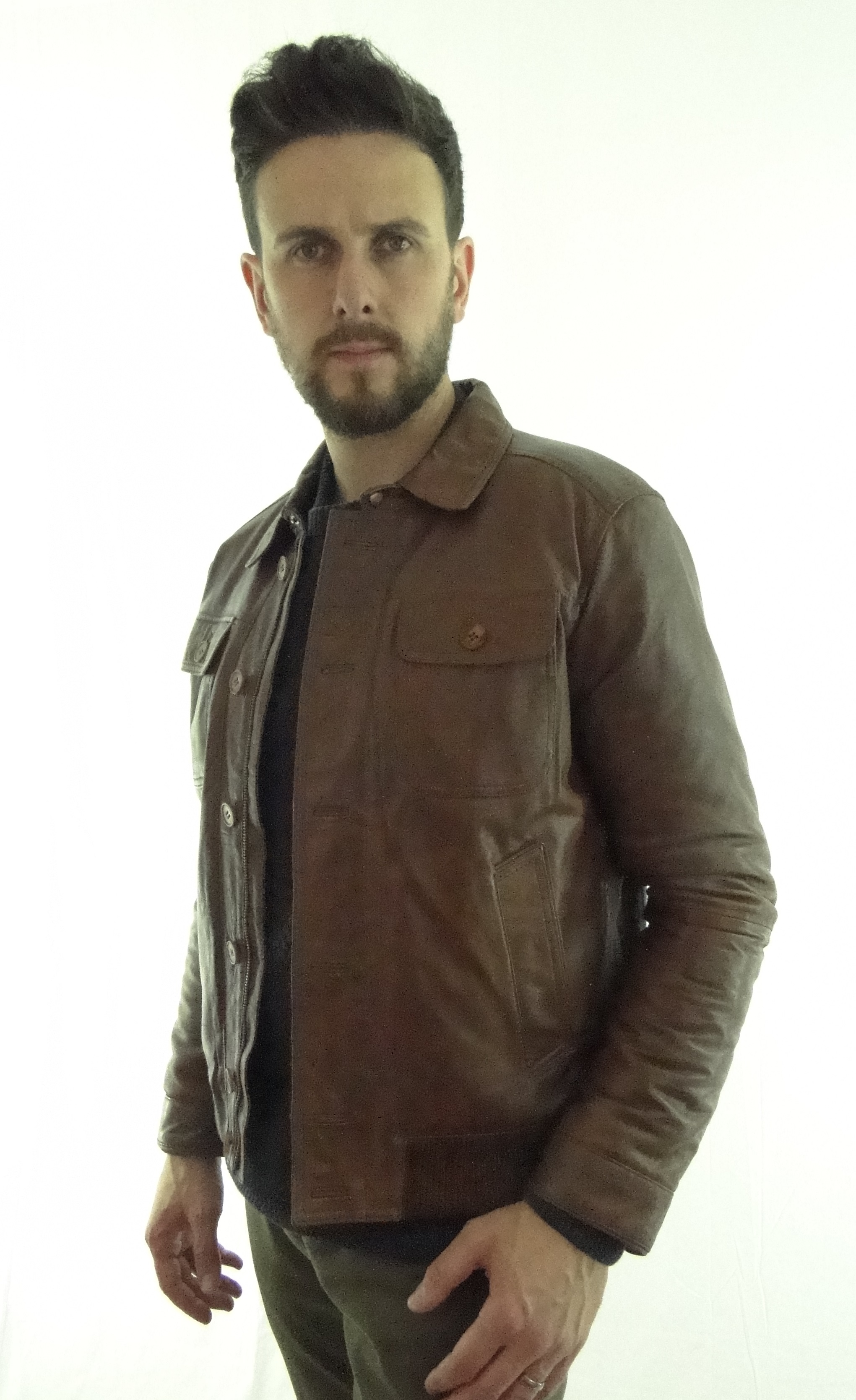 Mens Bomber Leather Jacket in Tan - Radford Leathers