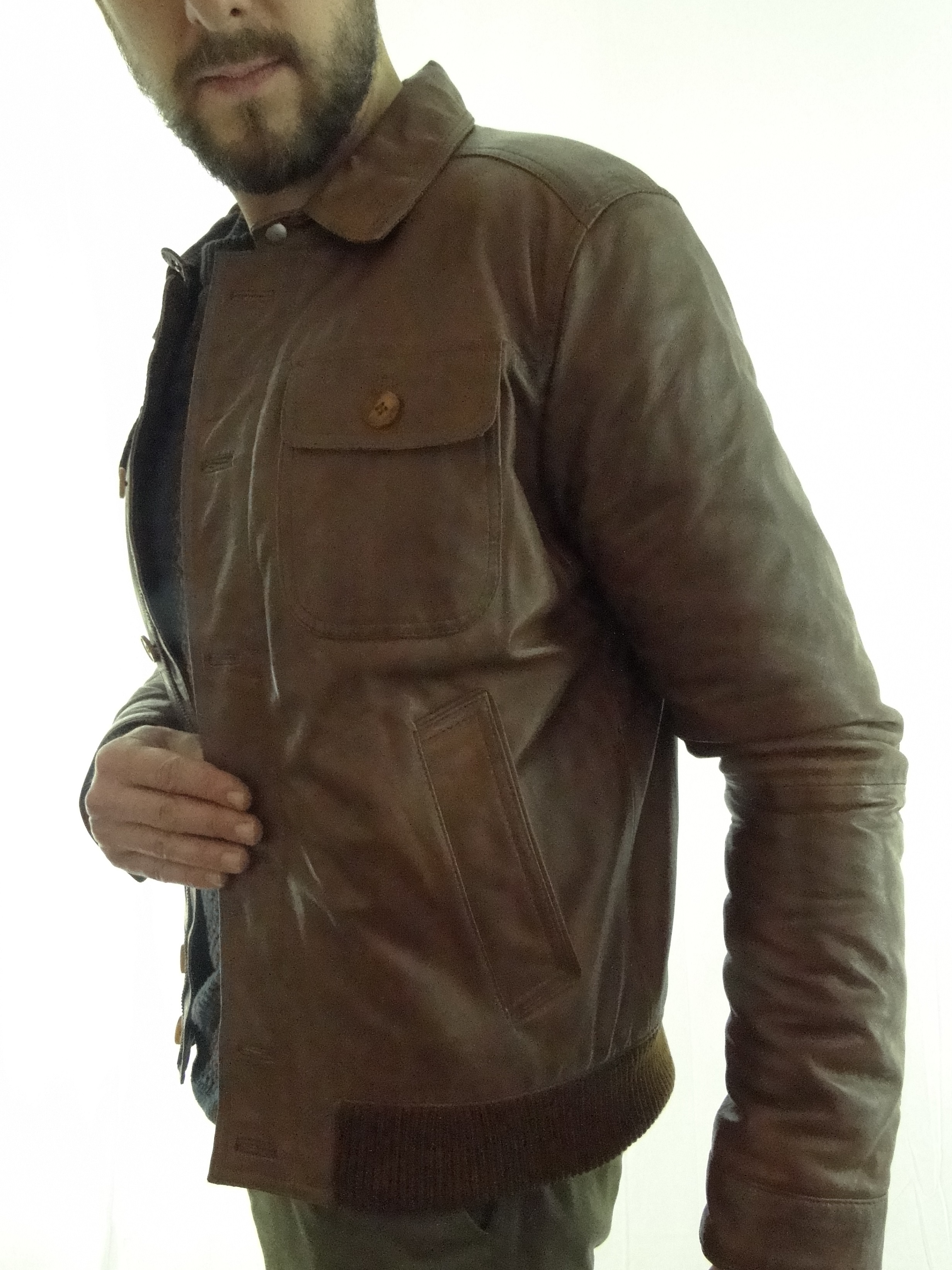 Mens Bomber Leather Jacket in Tan - Radford Leathers